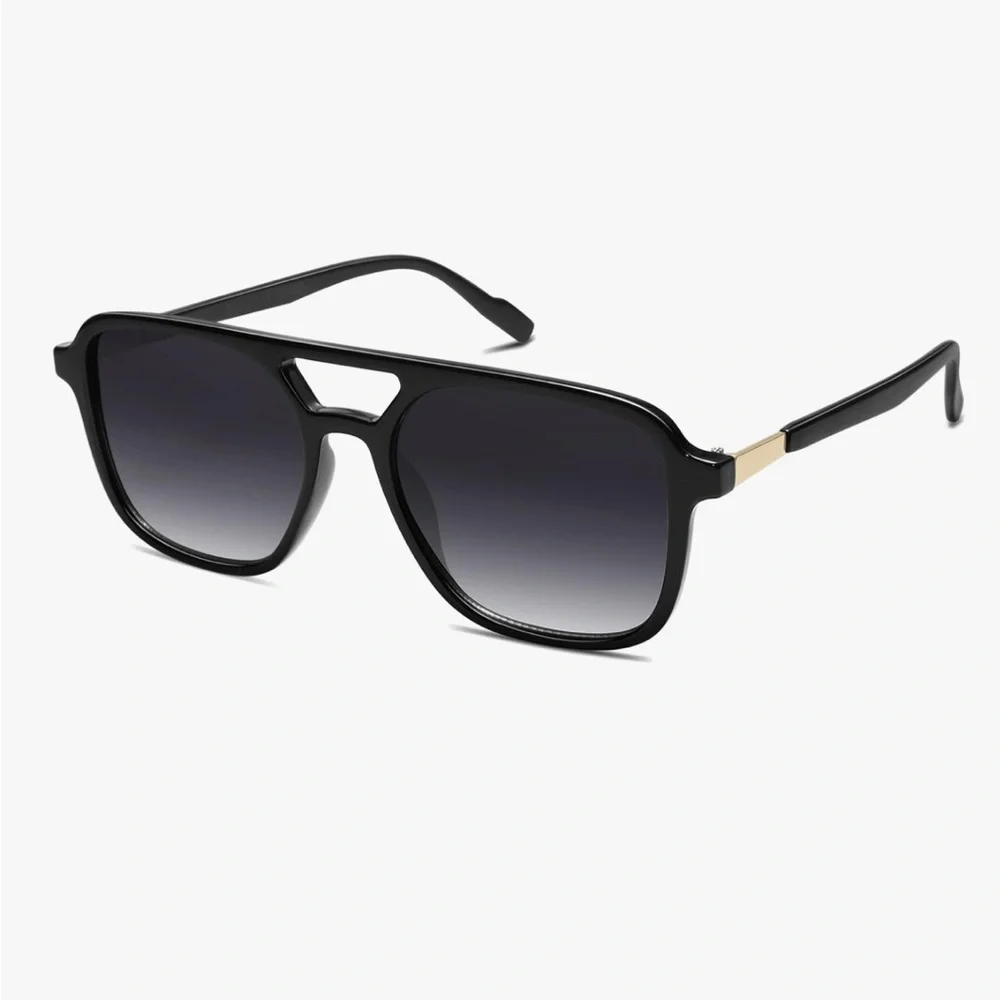 Stylish Black Sunglasses with Gold Accents